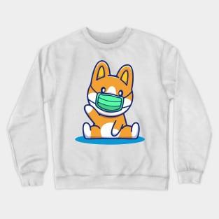 Dog wearing a face mask Crewneck Sweatshirt